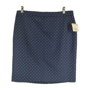 NWT Liz Claiborne Womens 14 Career Navy Blue White Polka Dot  Skirt Work Dress